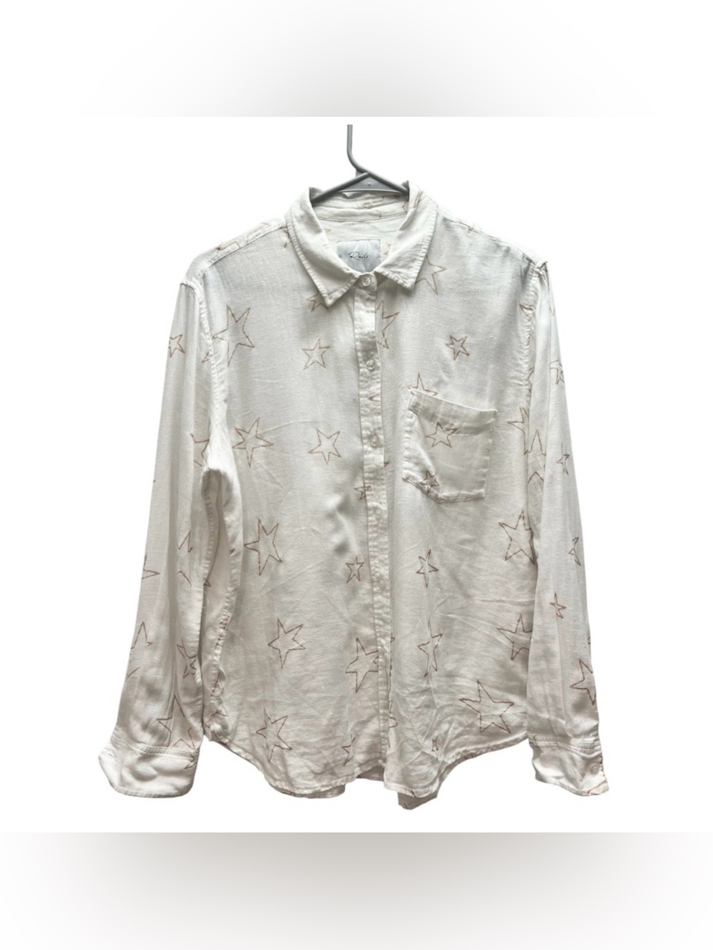 Rails Linen Cream Star-Print Button-Down Shirt